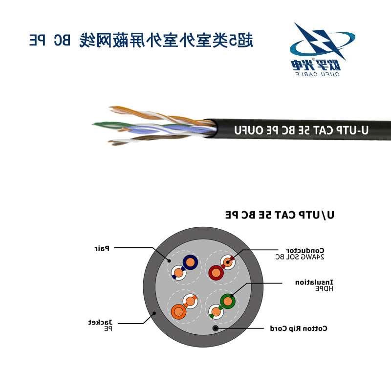 绍兴市U/UTP超5类4对非屏蔽室外电缆(23AWG)