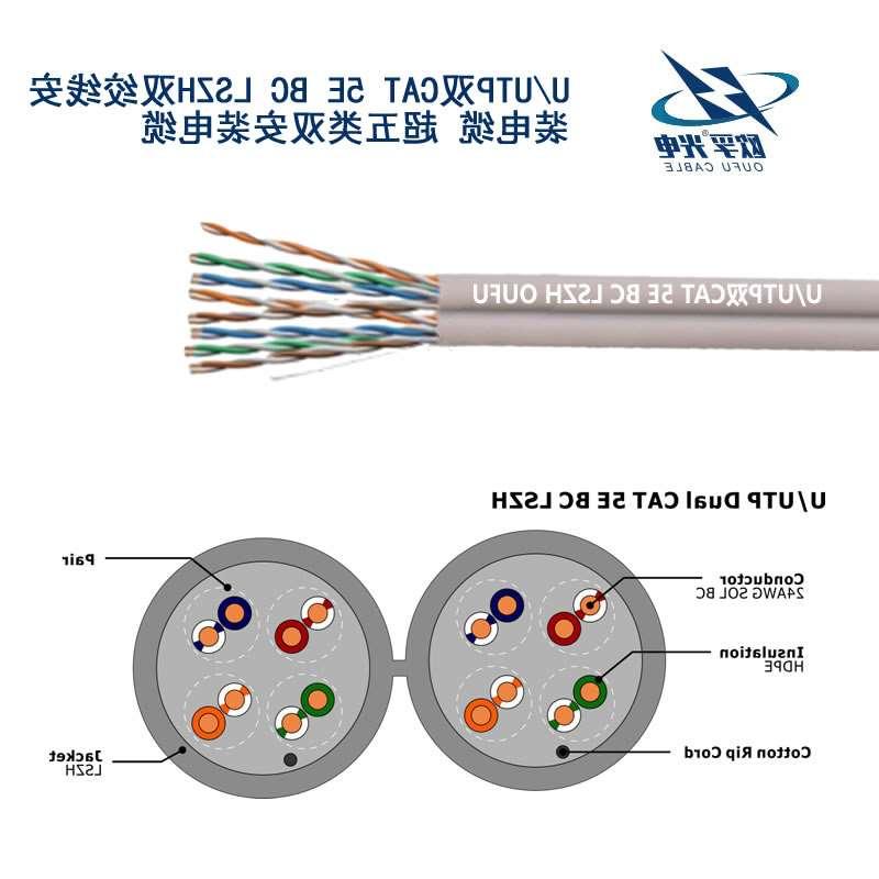 绍兴市U/UTP超五类双4对非屏蔽电缆(24AWG)